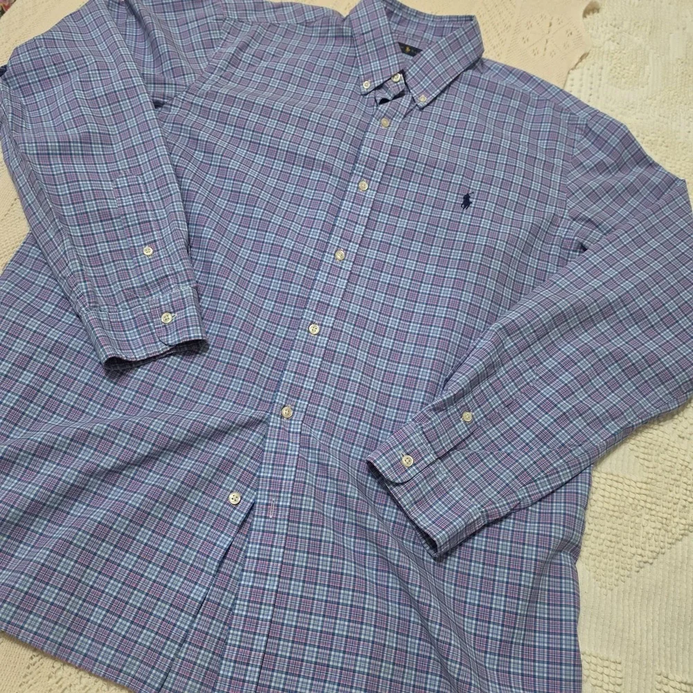Ralph Lauren Shirt Size XL Plaid Multicolor Button Down Long Sleeve Mens‎ Preppy